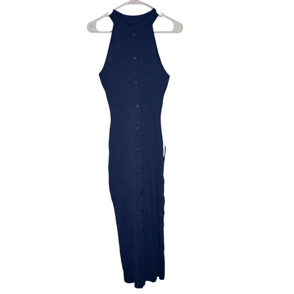 Lulu's Periwinkle Ribbed Button-Front Midi Dress - Picture 2 of 6